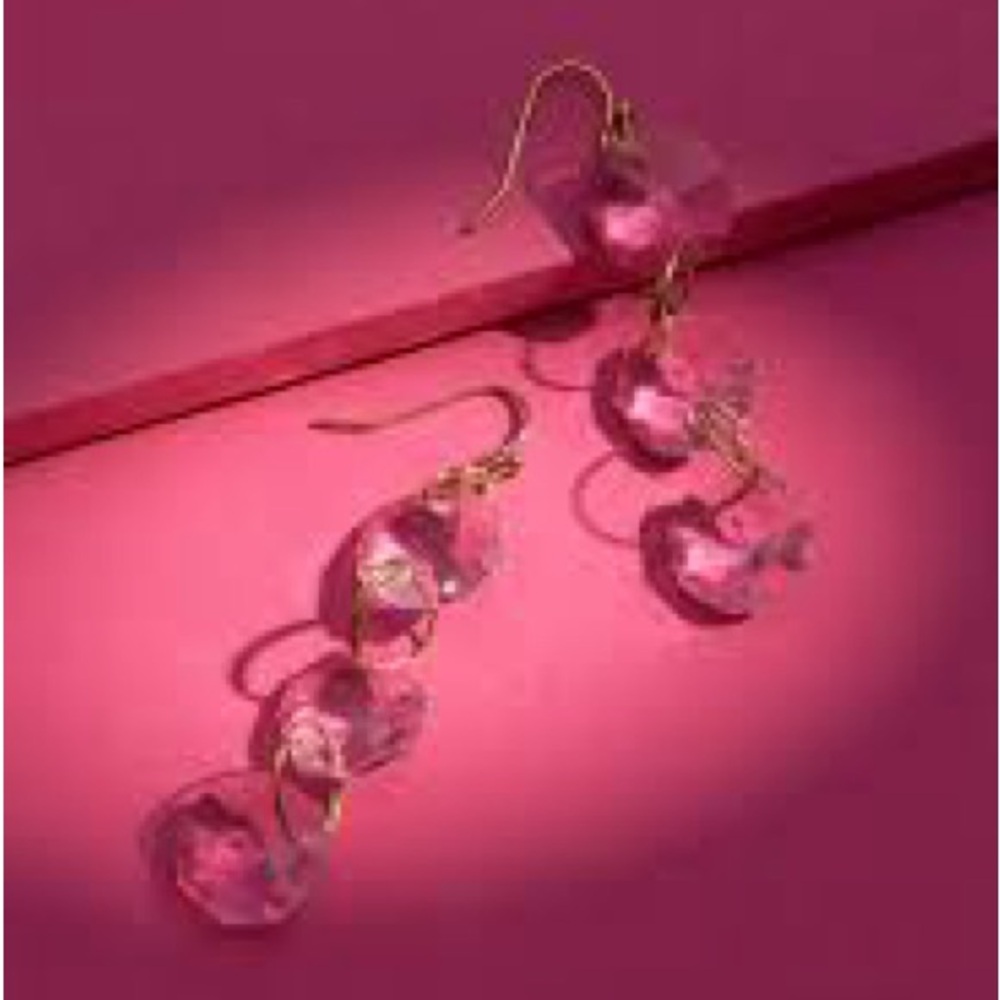 Luxe 14K Gold Plated Large Crystal Linear Earrings